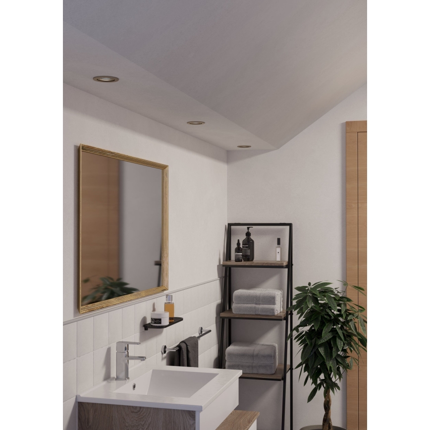 Eglo - Conjunto de 3 spots LED encastráveis para casa de banho 1xGU10/4,5W/230V IP44 cromado mate