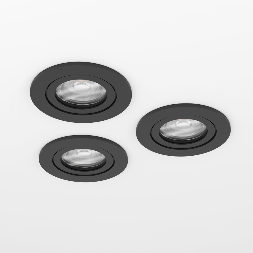 Eglo - Conjunto de 3 spots LED embutidos 1xGU10/4,5W/230V preto