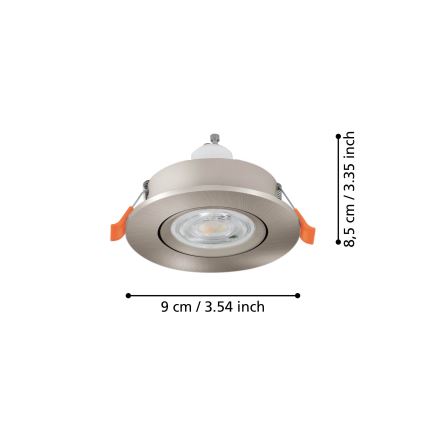 Eglo - Spot LED embutido para teto 1xGU10/4,5W/230V cromado mate