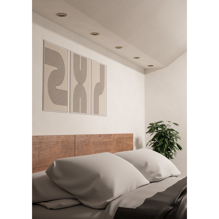 Eglo - Conjunto de 3 focos LED de embutir 1xGU10/4,5W/230V cromo mate