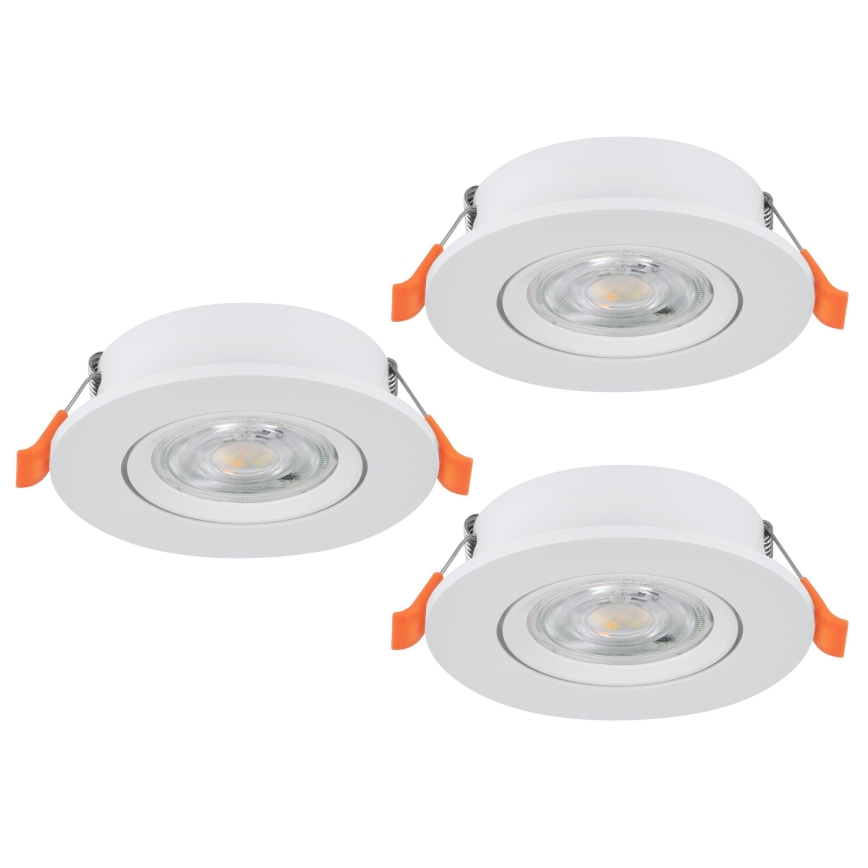 Eglo - Conjunto de 3 spots LED embutidos LED/4,8W/230V 2700/4000/6500K branco
