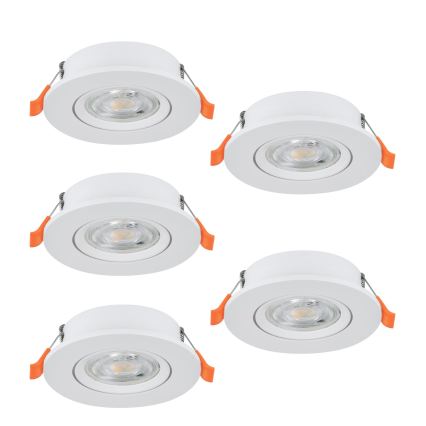 Eglo - Conjunto de 5 spots encastráveis LED/4,8W/230V 2700/4000/6500K branco