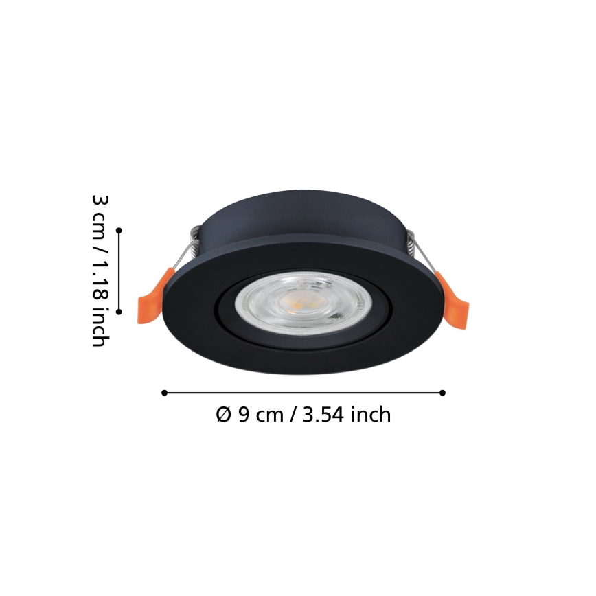 Eglo - Spot encastrável LED/4,8W/230V 2700/4000/6500K preto