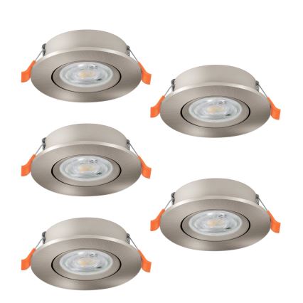 Eglo - Conjunto de 5 spots LED de embutir/4,8W/230V 2700/4000/6500K cromo fosco