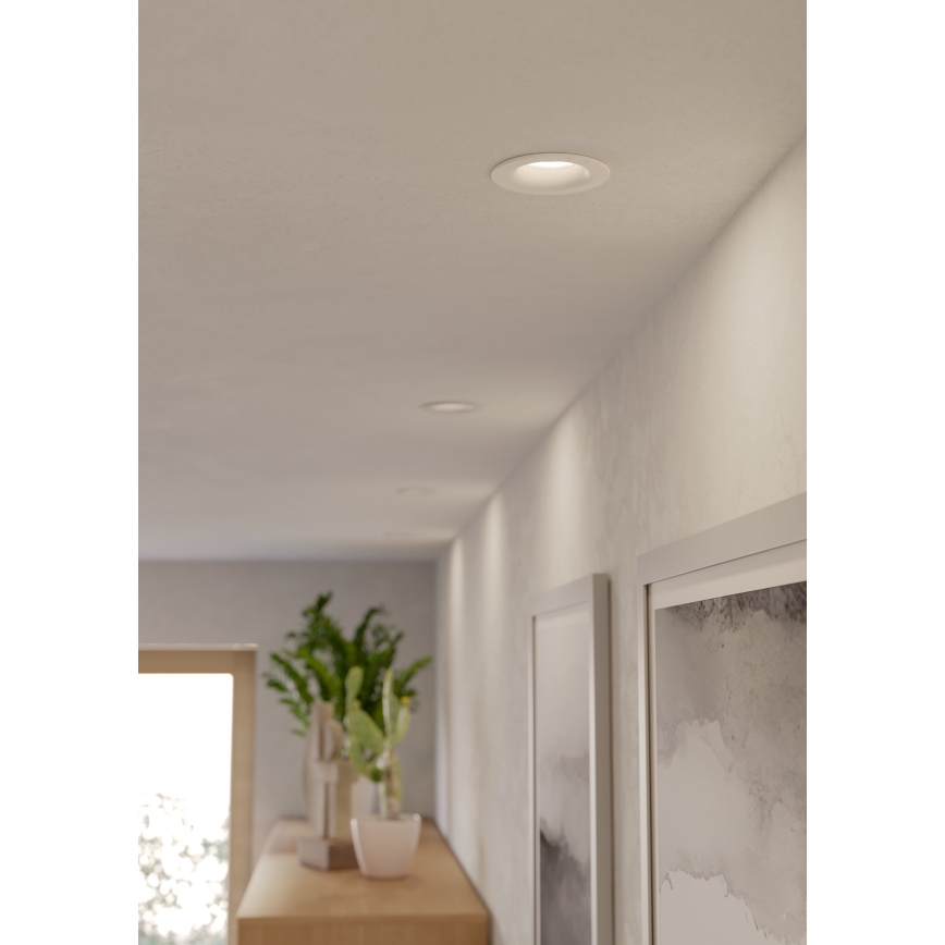 Eglo - Conjunto de 3 luminárias de teto embutidas para casa de banho LED/4,9W/230V 2700/4000/6500K Ø 8,8 cm IP65 brancas