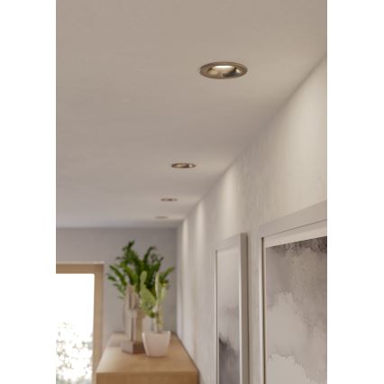 Eglo - Candeeiro LED de encastrar para casa de banho, 4,9W/230V, 2700/4000/6500K, Ø 8,8 cm, IP65, cromo mate