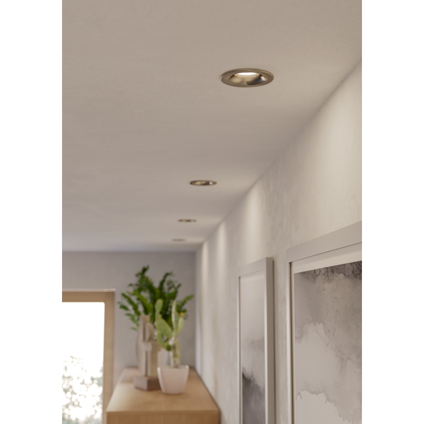Eglo - Candeeiro LED de encastrar para casa de banho, 4,9W/230V, 2700/4000/6500K, Ø 8,8 cm, IP65, cromo mate