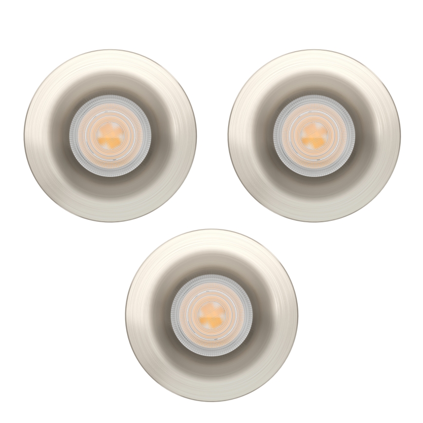 Eglo - Conjunto de 3 candeeiros LED de encastrar para casa de banho LED/4,9W/230V 2700/4000/6500K Ø 8,8 cm IP65 cromo mate