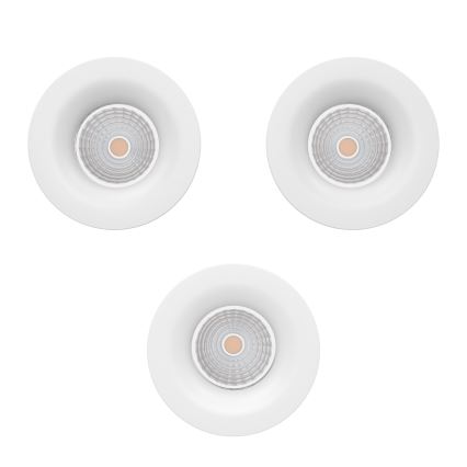 Eglo - Conjunto de 3 focos encastráveis LED dimerizáveis LED/4,8W/230V Ø 8,8 cm branco
