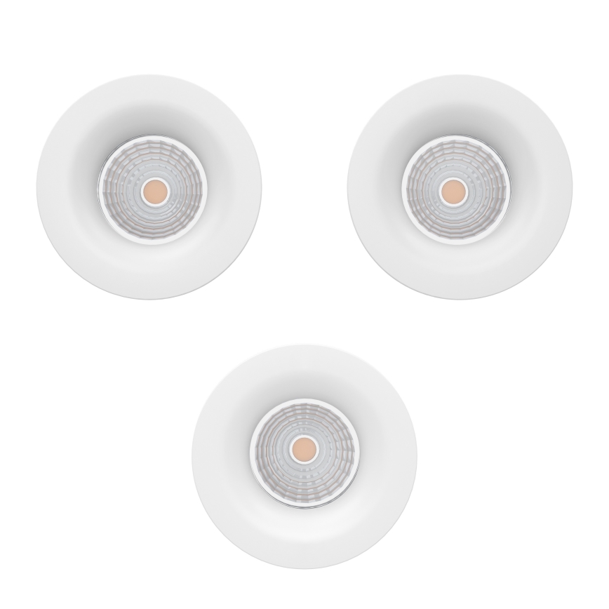 Eglo - Conjunto de 3 focos encastráveis LED dimerizáveis LED/4,8W/230V Ø 8,8 cm branco