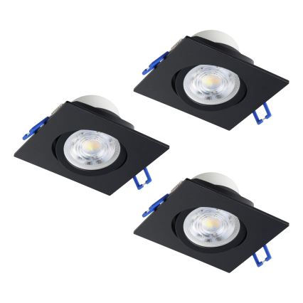 Eglo - Conjunto com 3 luminárias LED embutidas dimerizáveis LED/4,8W/230V 8,8x8,8 cm pretas