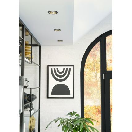 Eglo - Luminária LED embutida para casa de banho, dimerizável LED/4,8W/230V 2700/4000/6500K IP44 preto
