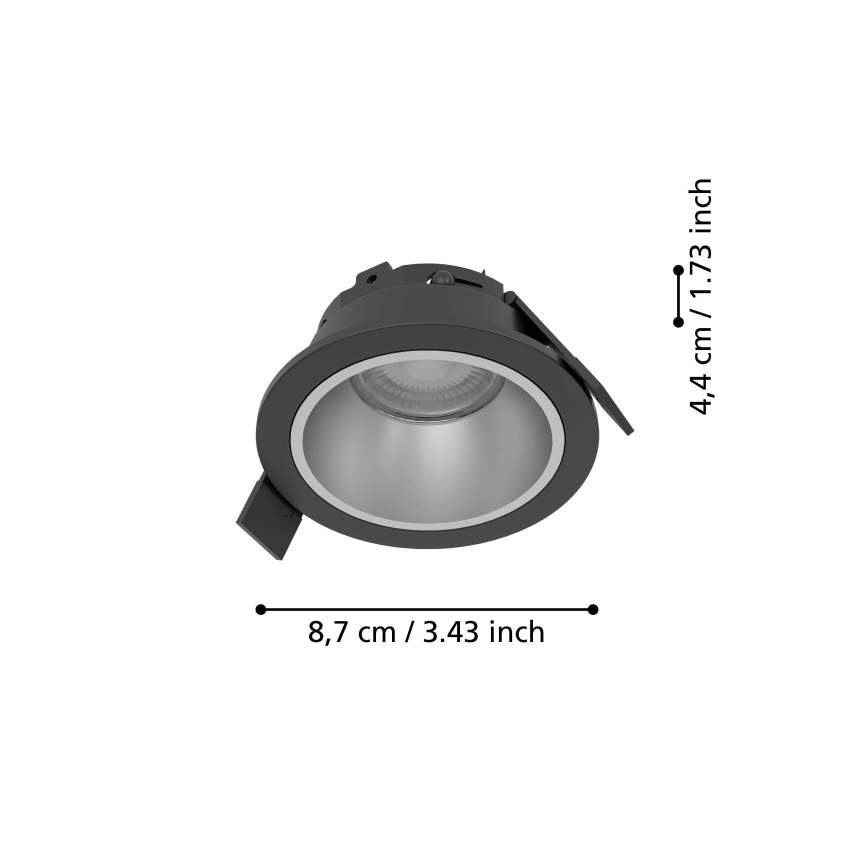 Eglo - Luminária LED embutida para casa de banho, dimerizável LED/4,8W/230V 2700/4000/6500K IP44 preto