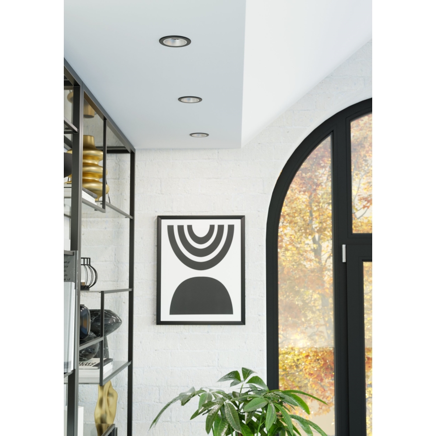 Eglo - Luminária encastrada de tecto LED RGBW dimerizável para casa de banho LED/4,8W/230V 2700-6500K IP44 preto