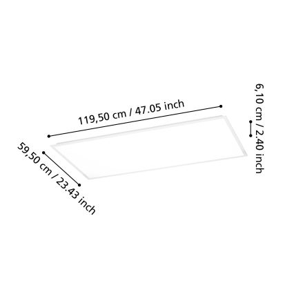 Eglo - Painel LED de superfície LED/36,5W/230V 2700/4000/6500K 120x60 cm branco