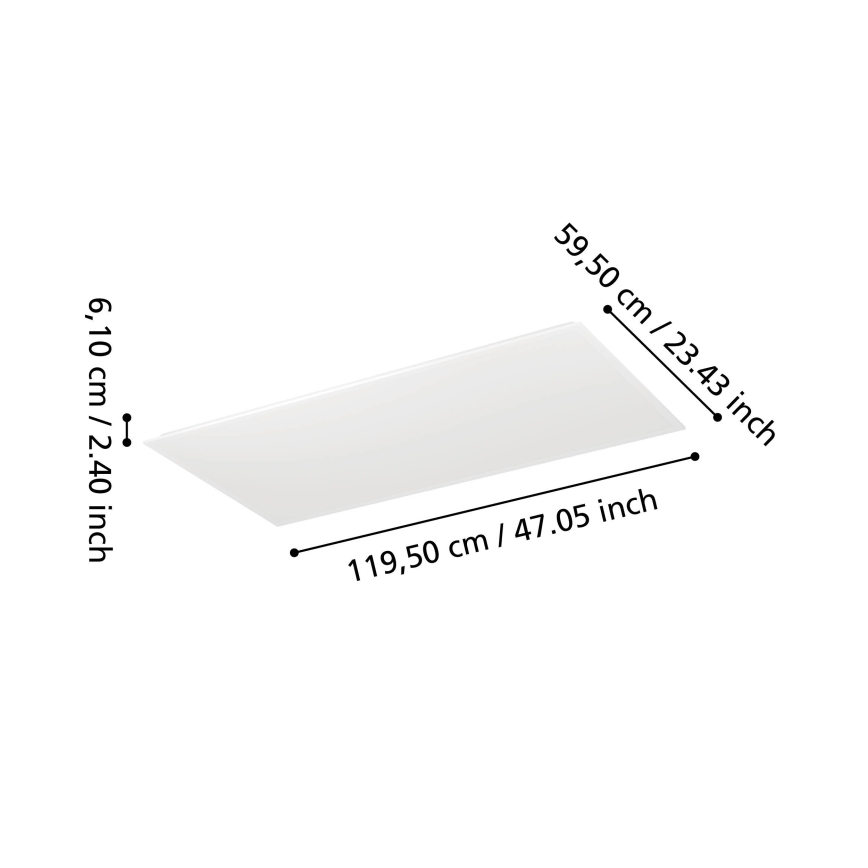 Eglo - Painel LED dimerizável para montagem em superfície LED/35,5W/230V 2700-6500K 120x60 cm branco + controlo remoto