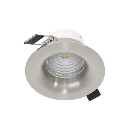 Eglo - Conjunto de 3 luminárias de embutir LED dimerizáveis, LED/6,4 W/230 V, Ø 8,8 cm, cromo fosco