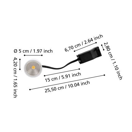 Eglo - Módulo LED dimerizável 4,8W/230V 2700K