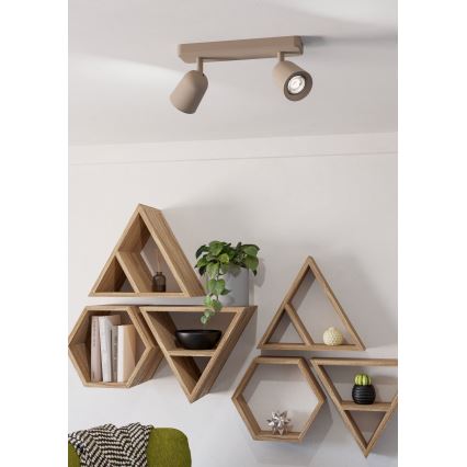 Eglo - Luminária de focos 2xGU10/10W/230V bege