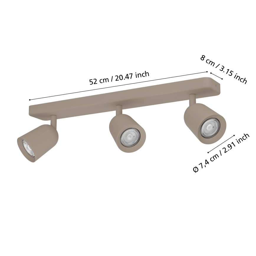 Eglo - Candeeiro de focos 3xGU10/10W/230V bege