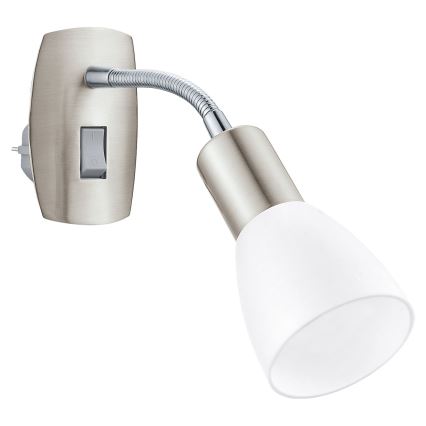 Eglo - Aplique de parede para tomada 1xE14/5W/230V cromado fosco