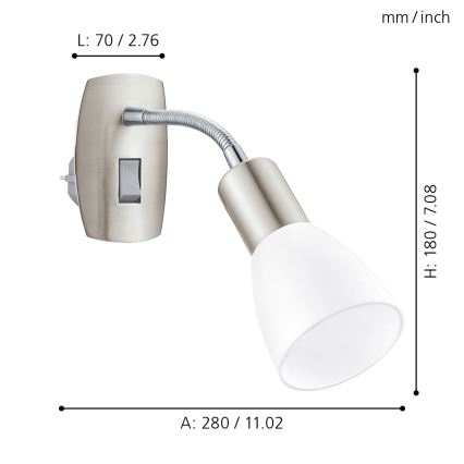 Eglo - Aplique de parede para tomada 1xE14/5W/230V cromado fosco