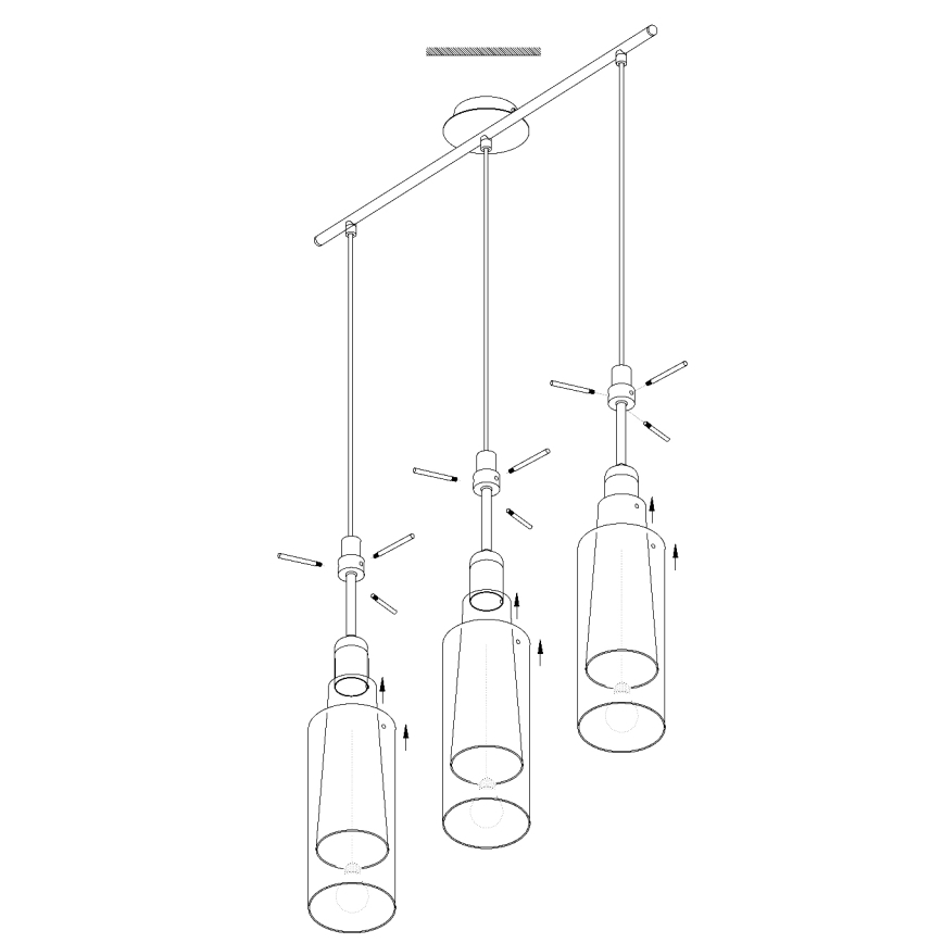 EGLO - Candeeiro suspenso 3xE27/60W fumo