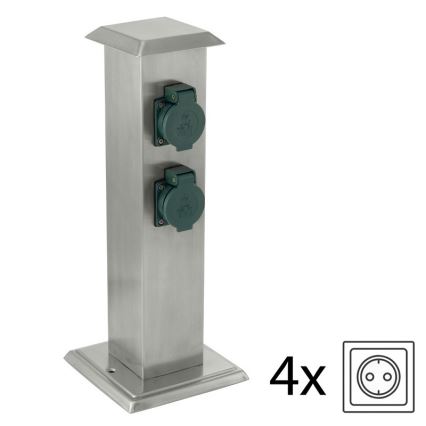 EGLO - Coluna exterior com tomada verde SCHUKO IP44