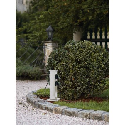 EGLO - Coluna exterior com tomada verde SCHUKO IP44