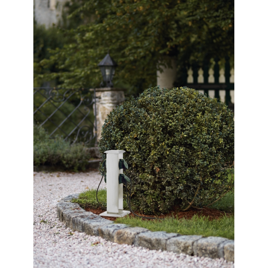 EGLO - Coluna exterior com tomada verde SCHUKO IP44
