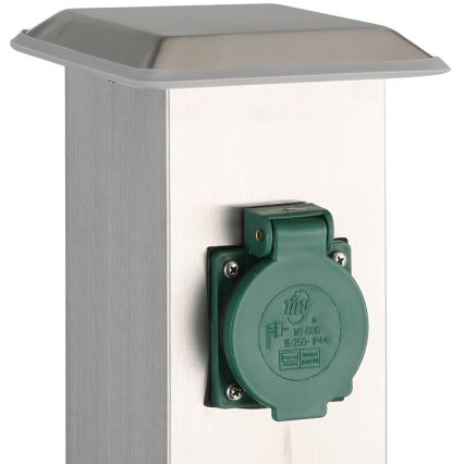 EGLO - Coluna exterior com tomada verde SCHUKO IP44