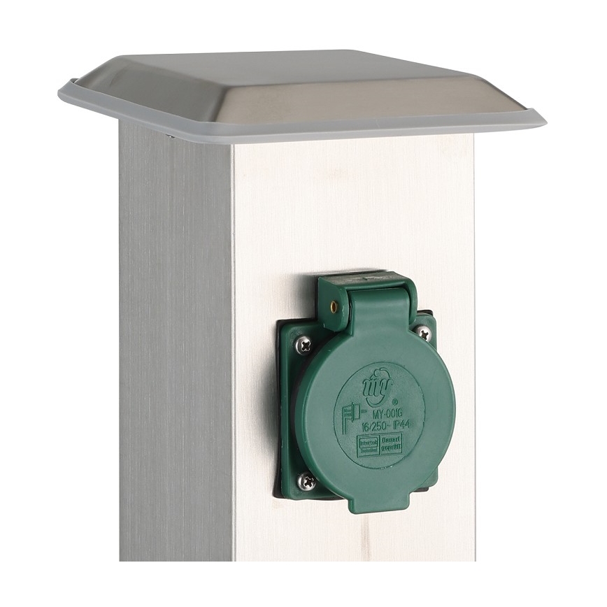 EGLO - Coluna exterior com tomada verde SCHUKO IP44