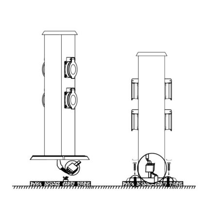 EGLO - Coluna exterior com tomada verde SCHUKO IP44