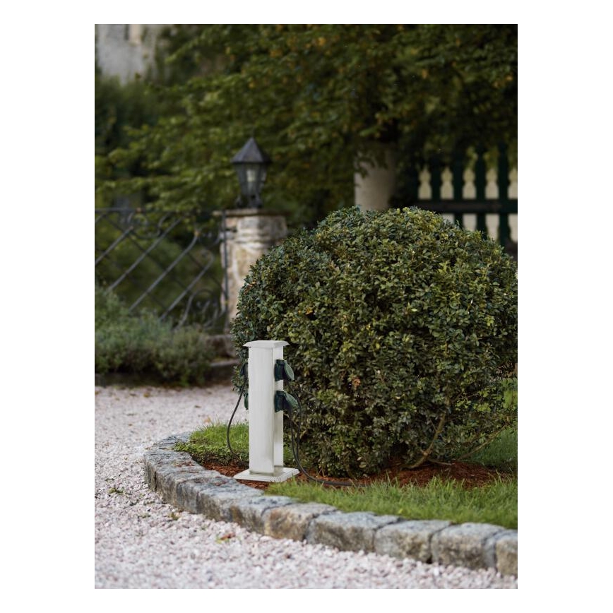 EGLO - Coluna exterior com tomada verde SCHUKO IP44