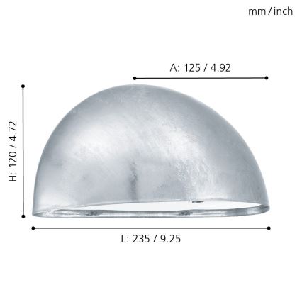 EGLO - Luz de parede de exterior 1xE27/40W aço galvanizado