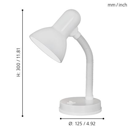 EGLO - Lâmpada de mesa 1xE27/40W branco