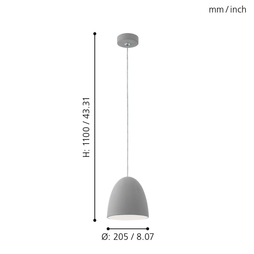 Eglo - Luz pendente E27/60W/230V