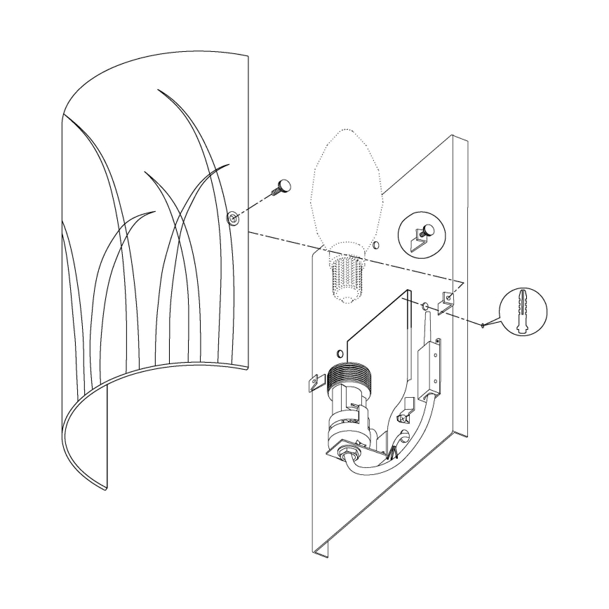 Eglo - Luz de parede 1xE14/42W/230V