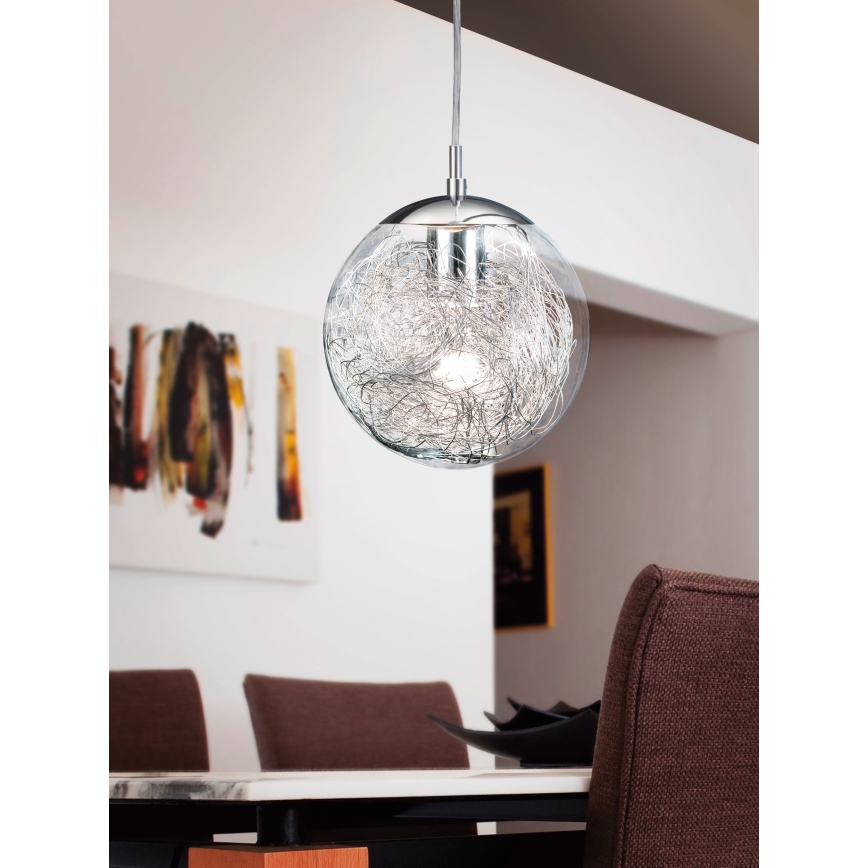 Eglo 93073 - Lustre suspenso com cabo LUBERIO 1xE27/60W/230V Ø 25 cm