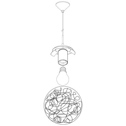 Eglo 93073 - Lustre suspenso com cabo LUBERIO 1xE27/60W/230V Ø 25 cm