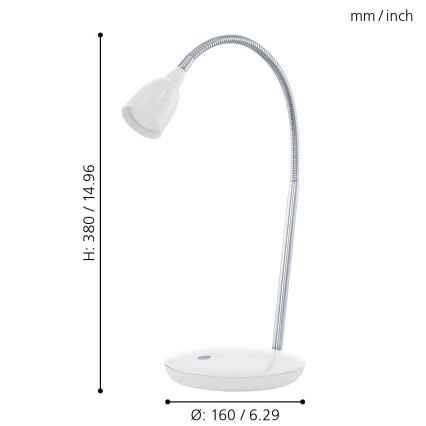 Eglo - Candeeiro de mesa LED 1xLED/3W/230V
