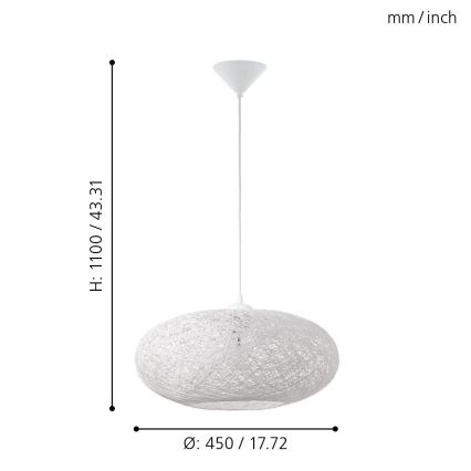 Eglo - Luz pendente 1xE27/60W/230V