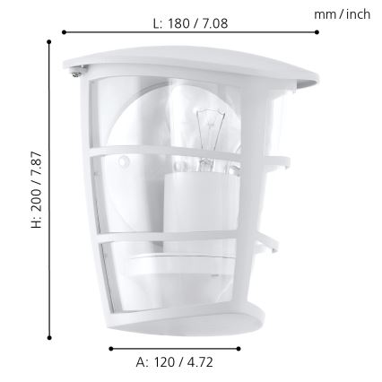 Eglo - Luz de parede LED de exterior 1xE27/8,5W/230V IP44
