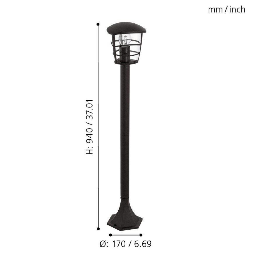 Eglo - Candeeiro LED para exterior 1xE27/8,5W/230V IP44 preto