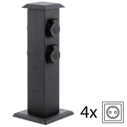 EGLO 93426 - Coluna de jardim exterior com tomadas SCHUKO IP44