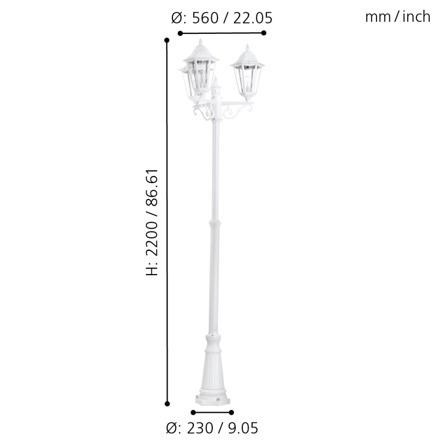 Eglo Candeeiro de exterior 3xE27/60W/230V IP44
