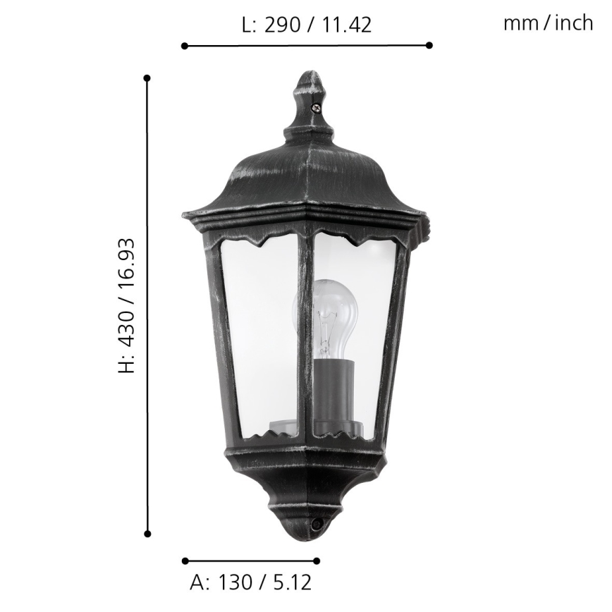 Eglo - Luz de parede de exterior 1xE27/60W/230V IP44
