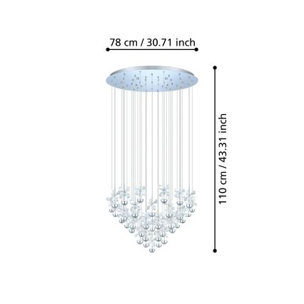 Eglo 93661 - Lustre suspenso por cabo PIANOPOLI LED/107,5W/230V