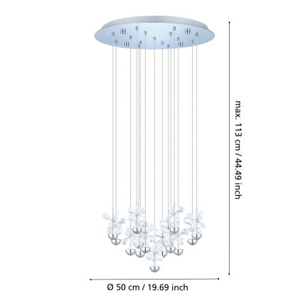 Eglo 93662 - Lustre LED suspenso por cabo PIANOPOLI LED/44W/230V
