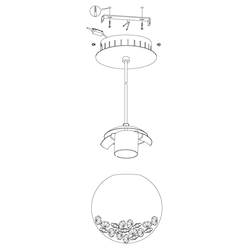 Eglo - Candeeiro suspenso LED/5W/230V